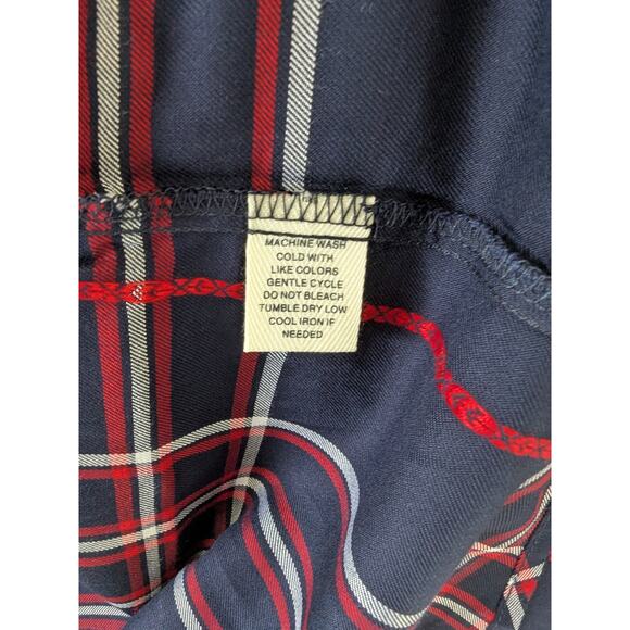 Westbound Woman Navy Red Plaid Button Up Shirt Size 2X Long Sleeves Office New - Picture 6 of 8